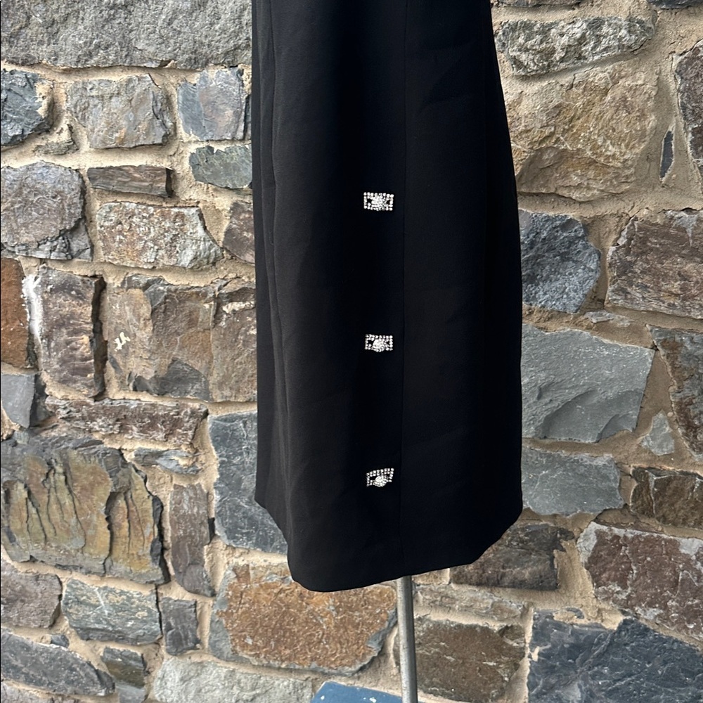 Rickie Freeman for Teri Jon Sleeveless Mock Neck Jeweled Dress in Black size 20W - Picture 5 of 7
